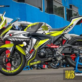 Decal stiker GSX-R150 WHITE SHARK FULLBODY + Stiker Velg